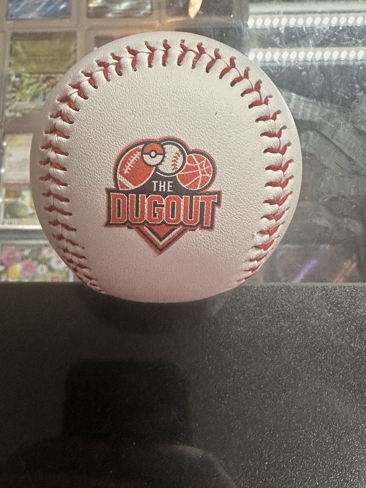 Baseball printed with The Dug Out logo